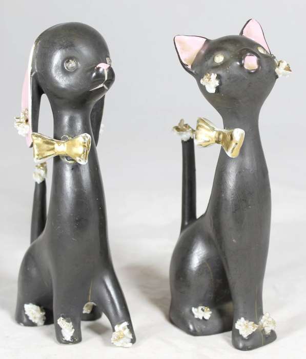 Dog & cat - odd couple ornaments