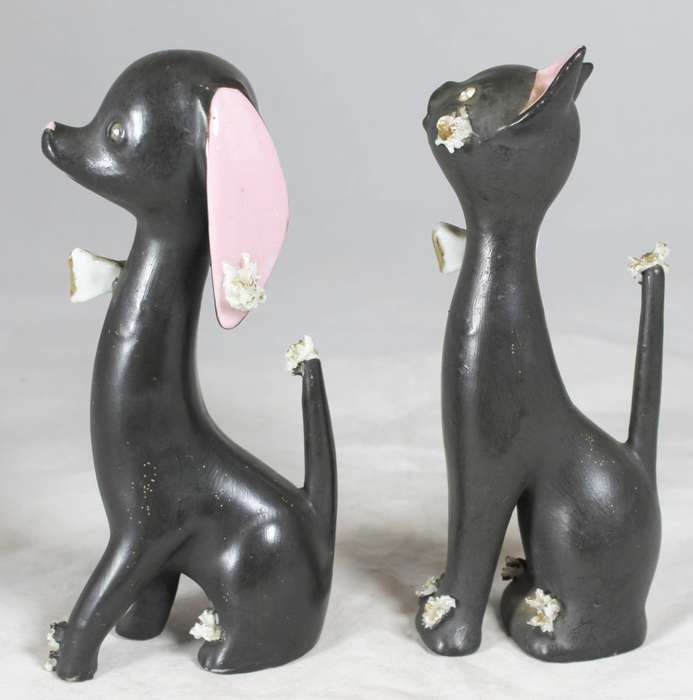 Dog & cat - odd couple ornaments