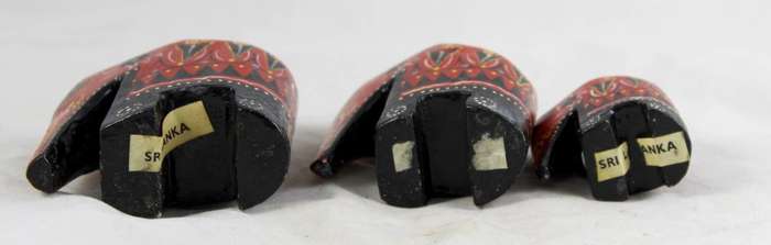 Carved wooden elephants - family of four - Sri Lanka