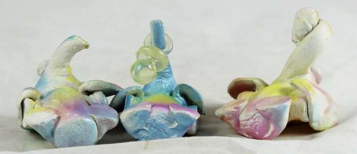 Trio - funky painted elephants
