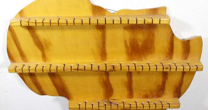 Wooden Africa shaped spoon rack - 79 spoon places