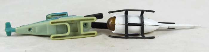 Pair Helicopters - metal and plastic