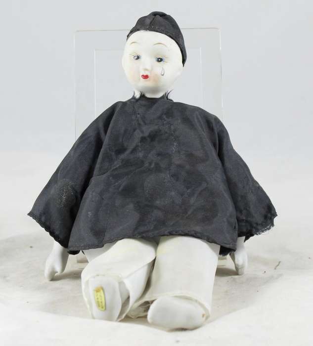 Sad clown - dressed in black & white