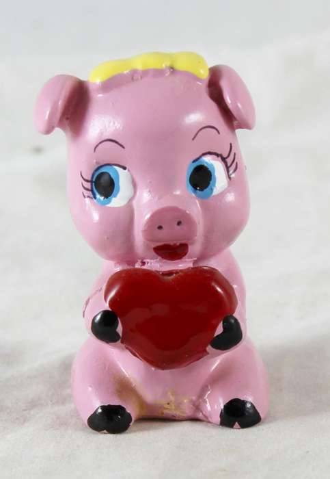 Pink pig with big heart