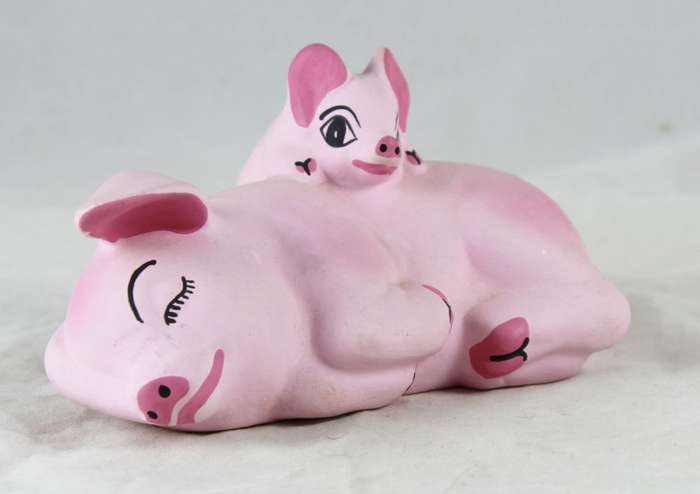 Pink mom and baby pig