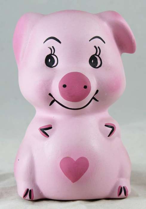 Pink pig with heart