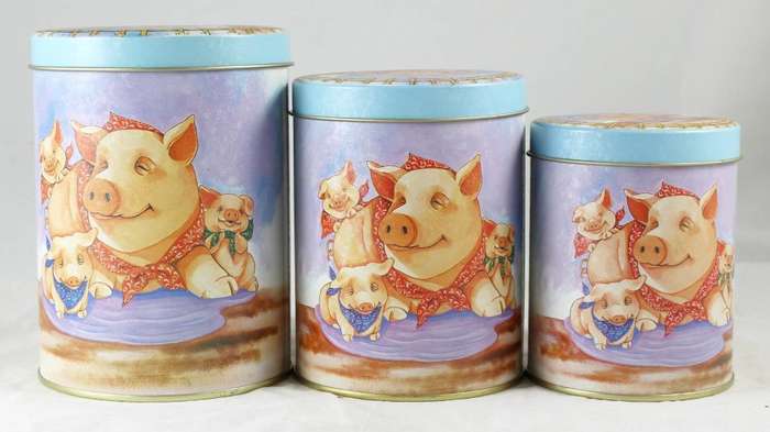 Pig tins - set of three