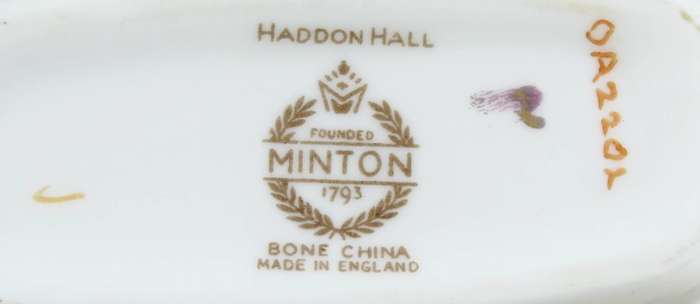 Minton - Haddon Hall - toothpick holder, trinket dish, small plate & side