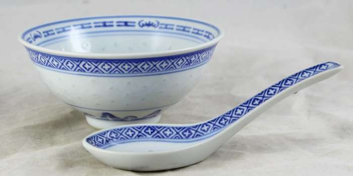 Blue & white - Chinese bowl & spoon