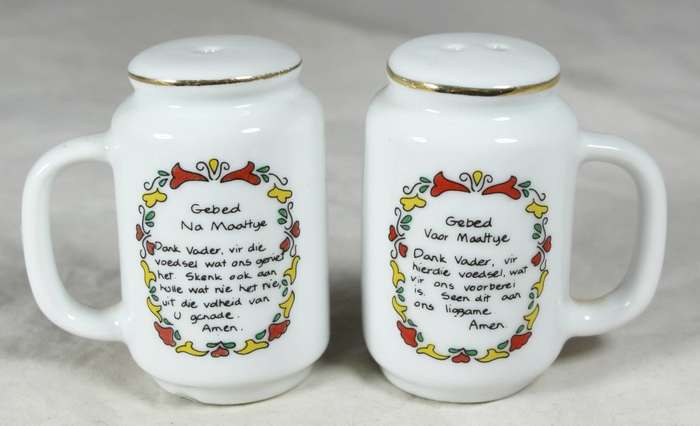 Character salt & pepper set - Gebed Voor Maaltyd