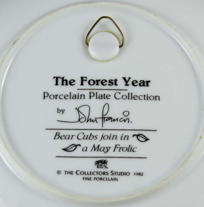 John Francis collector plate - bear cubs join in a May Frolic