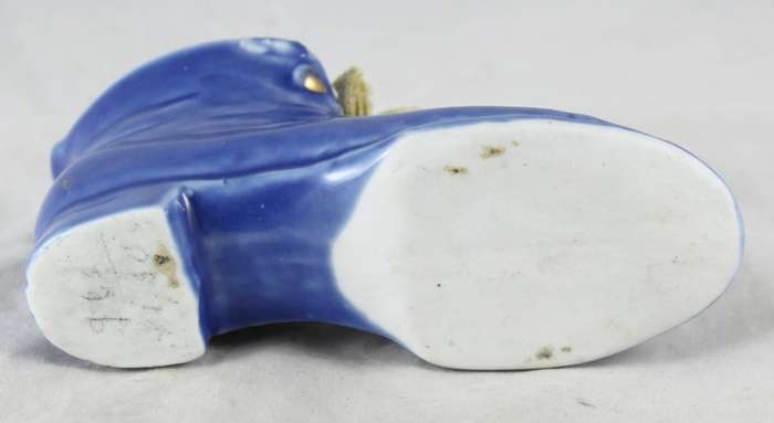 miniature blue boot with laces