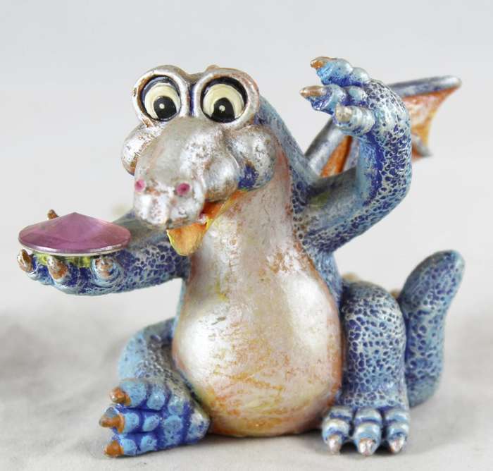 Baby dragon with pink crystal