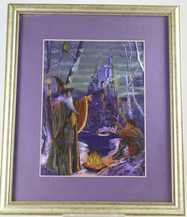 Wizard & boy at castle - framed hologram print