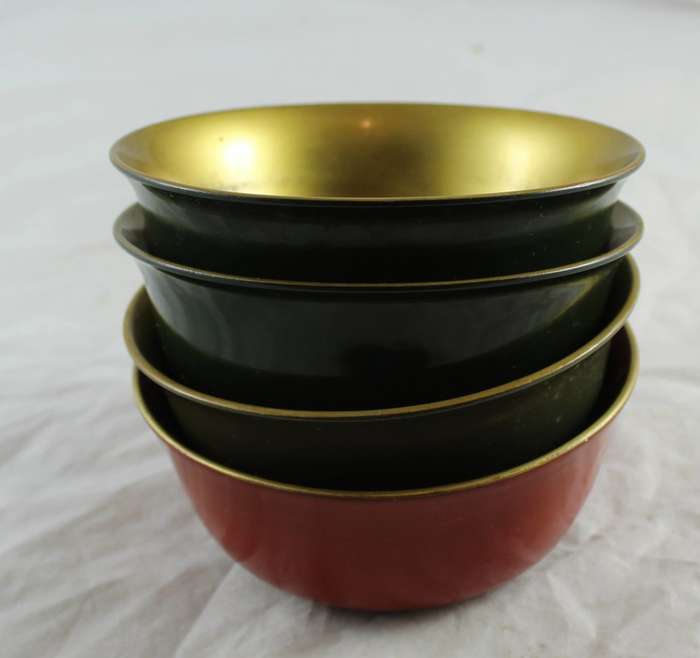 Plastic Oriental themed bowl - set of four