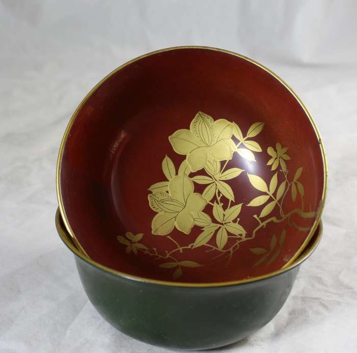 Plastic Oriental themed bowl - set of four