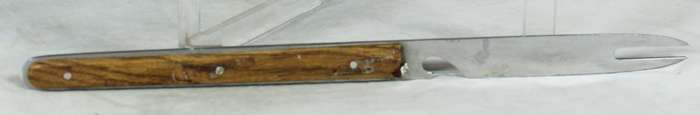 Bottle opener - wood & silver opener & fork