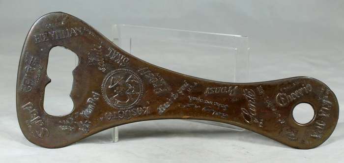 Bottle opener - a large embossed opener