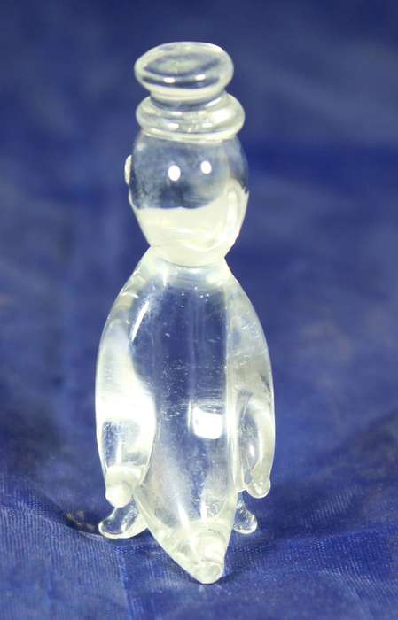 Miniature glass penguin with top hat