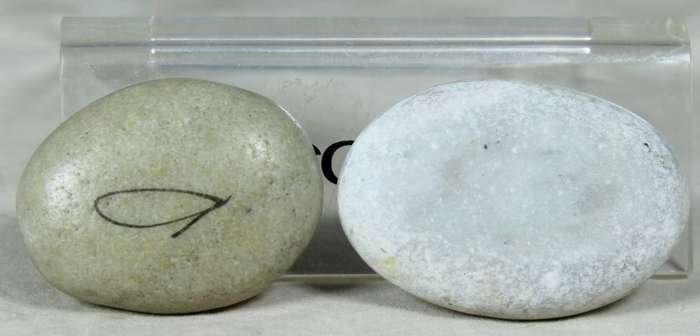 Miniature pebbles with a penguin and a polar bear