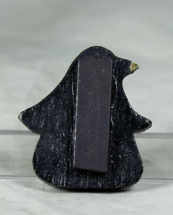 Miniature wooden penguin fridge magnet