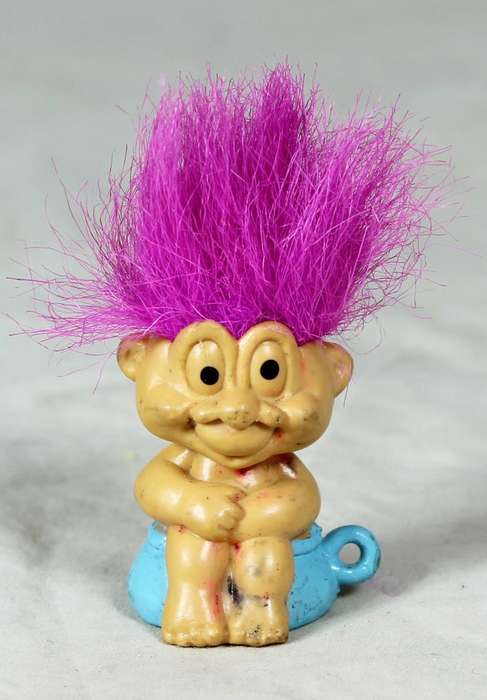 Troll doll - small baby troll on a pottie