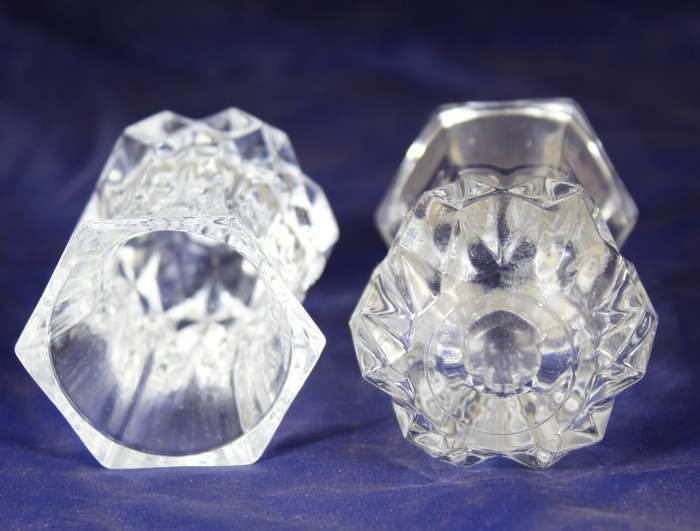 Pair of crystal posy vases