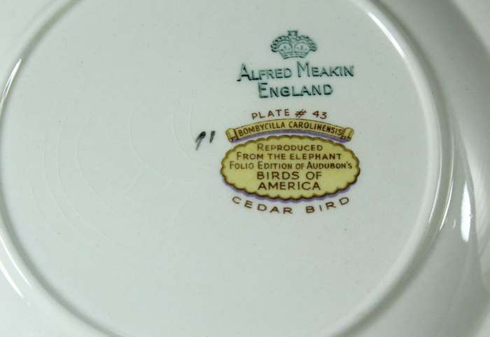 Alfred Meakin display plate - cedar bird