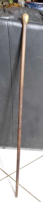 Wooden cane with inlay