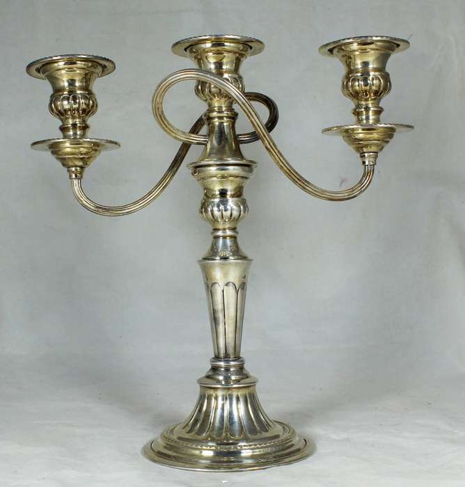 English electroplated hand case candelabra