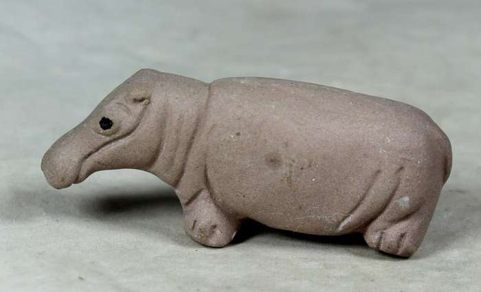 Miniature unglazed hippo