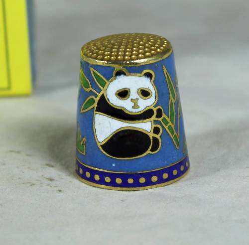 Cloissone thimble - panda
