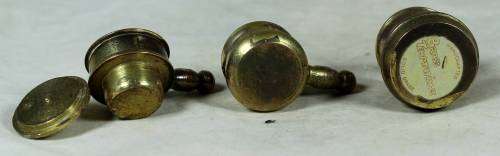 Miniature handcrafted brass temptations double pot on burner