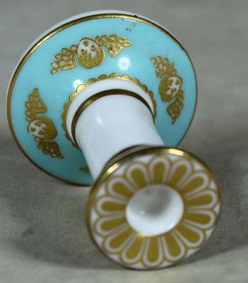 Miniature white, blue & gold spode - fine bone China