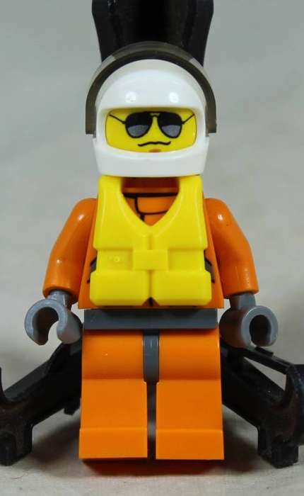 Miniature Lego figurine - Helicopter pilot - Coast guard (CTY 0417)