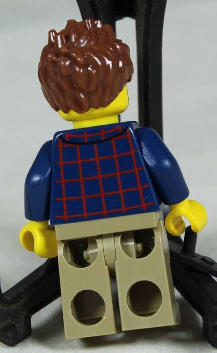 LEGO MINI FIGURINE-MAN IN PLAID SHIRT(PENCIL HOLDER TWN341))BID NOW!!
