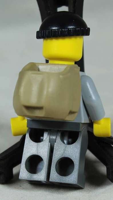 Lego mini figurine - Jail prisoner with gold tooth and back pack (CTY0201)