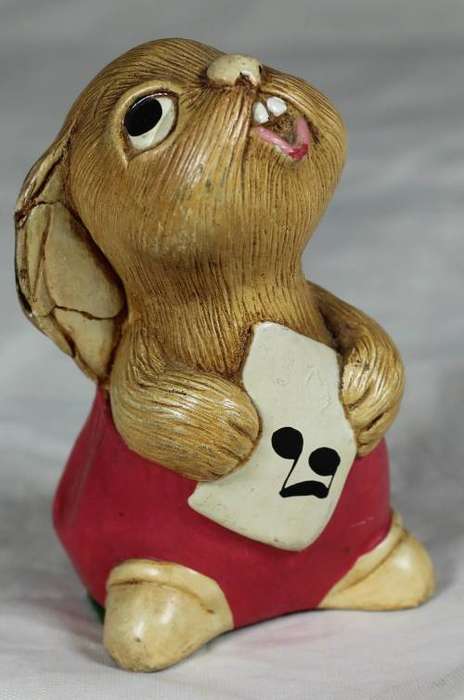 Pendelfin hand painted stoneware rabbit - Polly in pink