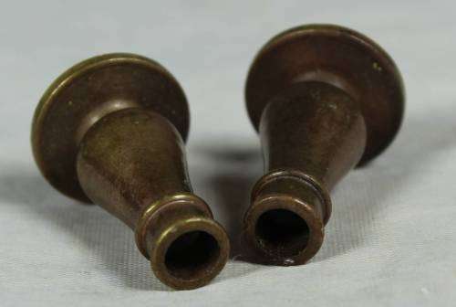Miniature brass pair of candle holders