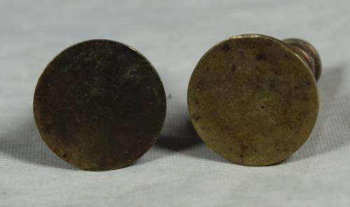 Miniature brass pair of candle holders