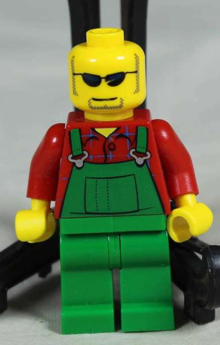 Lego mini figurine - Farmer in green overalls (Winter village cottage CTY0326)