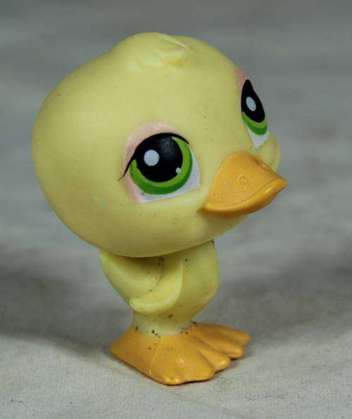 Littlest pet shop with red magnet by Hasbro - Duck with green eyes (2004)