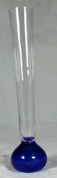 Long stem vase with blue footing