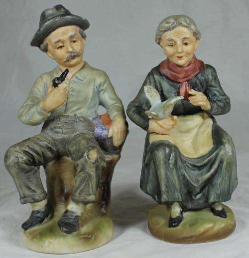 Vintage farmer and his wife