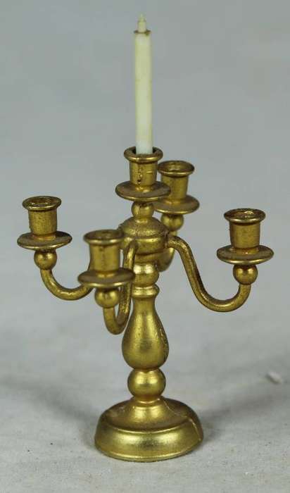 MINIATURE BRASS CANDELABRA-BID NOW!!