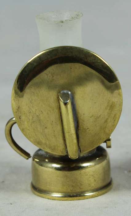 Miniature brass paraffin lamp with reflector