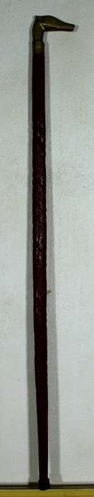 Brass fox head topped wooden cane
