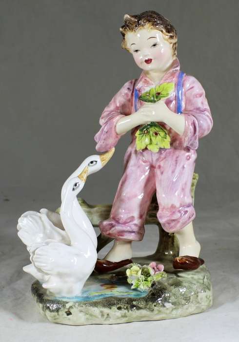 Girl Feeding the Ducks Figurine