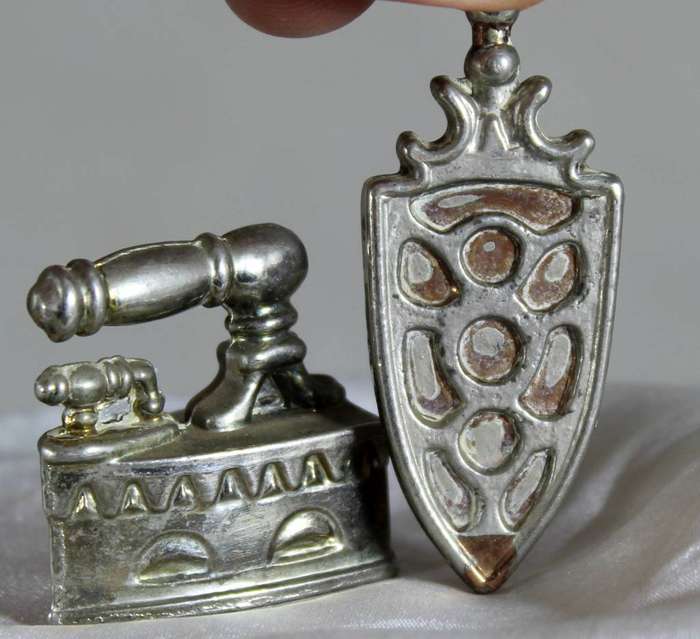 Miniature metal iron on stand