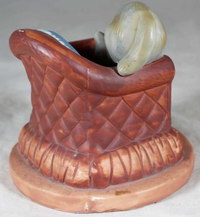 Cat and mouse on a large chair figurine